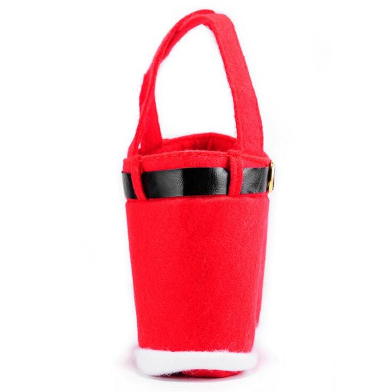 

New Merry Christmas Gift Treat Candy Wine Bottle Bag Santa Claus Pants Elf Candy Bags Christmas Gifts Bags
