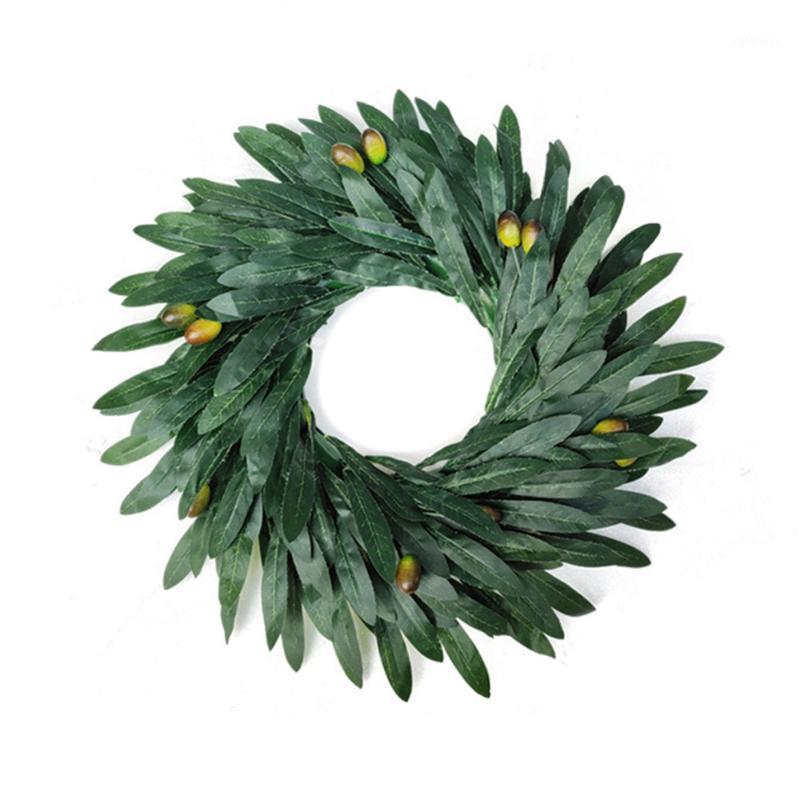 

Mini Artificial Olive Leaf Rattan Ring Decorations DIY Wedding Party Arch Arrangement Wall Decor Hanging Olive Wreath Garland1, As shown