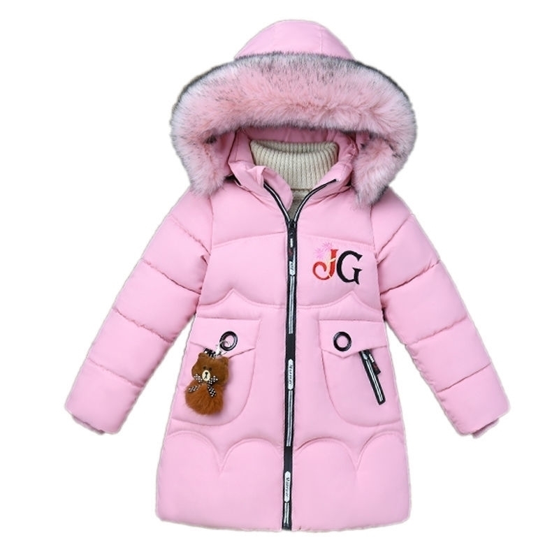 

Girls Winter Down Jacket Baby Warm Clothing Thick Coats Windproof Parka Children's Winter Jackets Kids Letter Winter Outerwear 201102, Rabbit purple