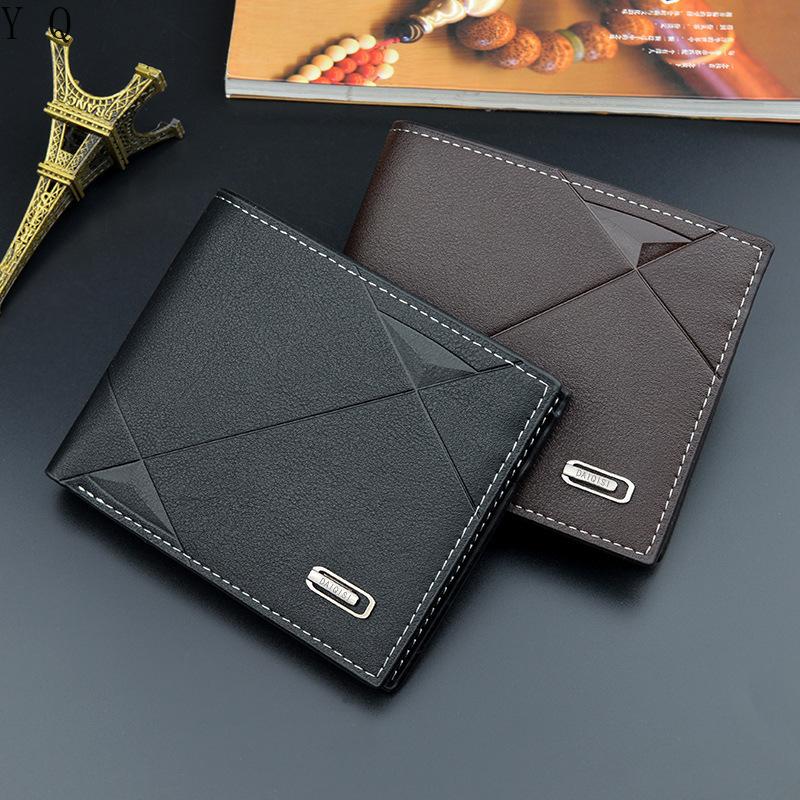 

2021 New Casual Wallet for Men Multi-card Slot Short Fashion Wallet Male Youth Thin Three-fold Soft Horizontal Coin Purse, Black
