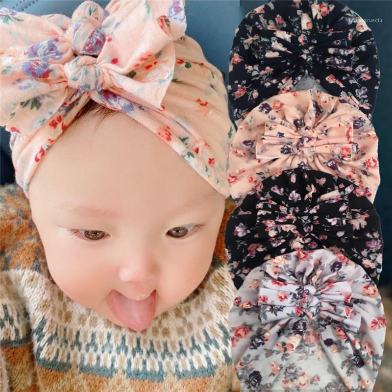 

XCQGH 1PCS Fashion Flower Pattern Infant Toddler Baby Cap Boy Kids Cap Donuts Bow Hat1