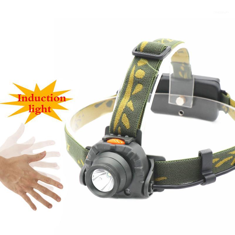 

800LM IR Sensor LED Headlight 100M Distance 18650 Battery Headlamp Lantern Camping Hunting Fishing White Light Head Torch1