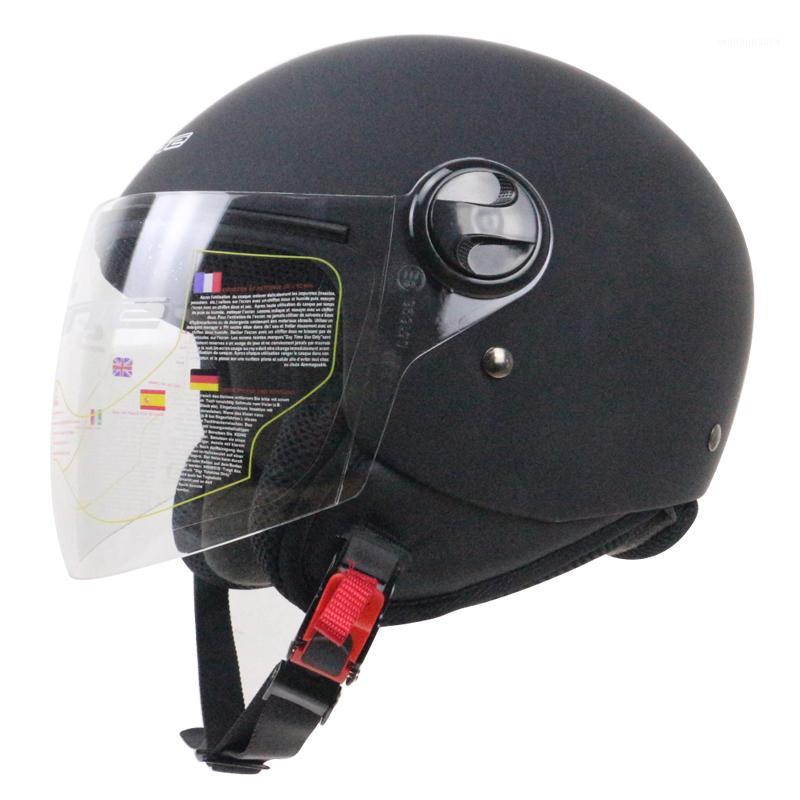

Professional ECE approved open face helmet motorbike helmet Quick release buckle scooter bike1, Mat black