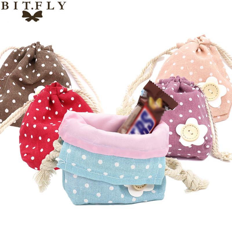 

14x17cm Polka Dot Drawstring Gift Bags Sacks Wedding Birthday Party Favors Christmas Table Decor Baby Shower Supplies