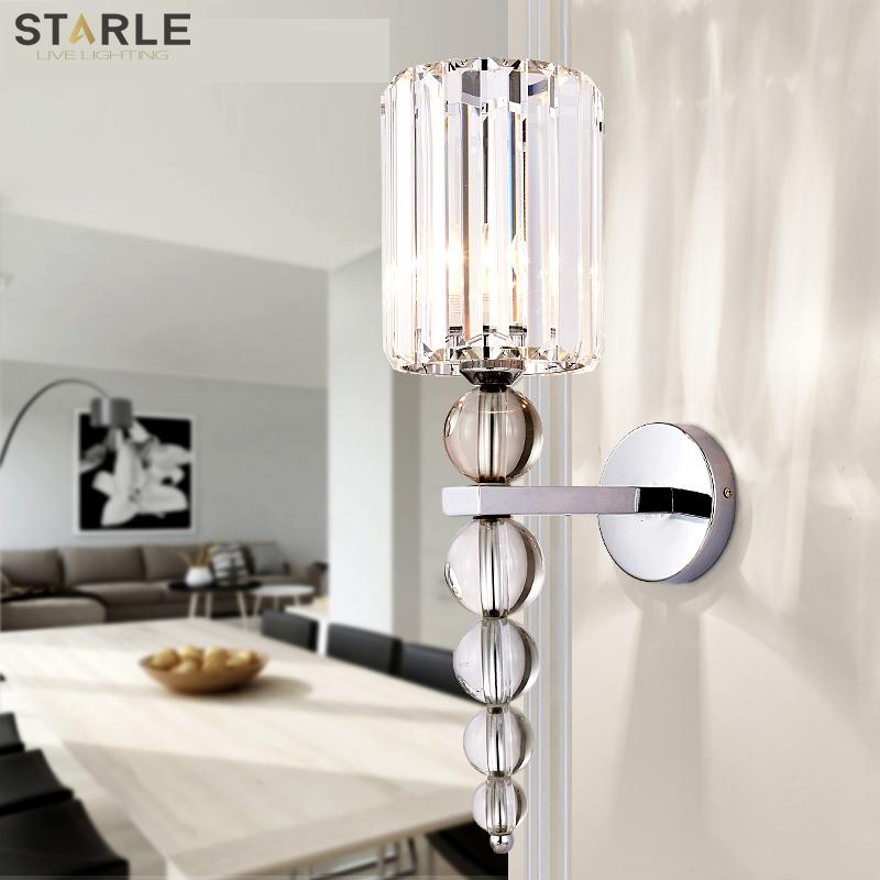 

Bedside lamp modern minimalist crystal wall lamp bedroom living room crystal wall TV aisle exhibition hall