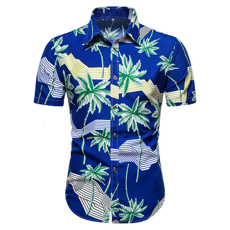 

2021 New Brand Summer Casual Loose Printed Short-sleeved Large Size Hawaiian Flower Men's Beach Floral Shirt 8wba, 9lxh-dc-18bai