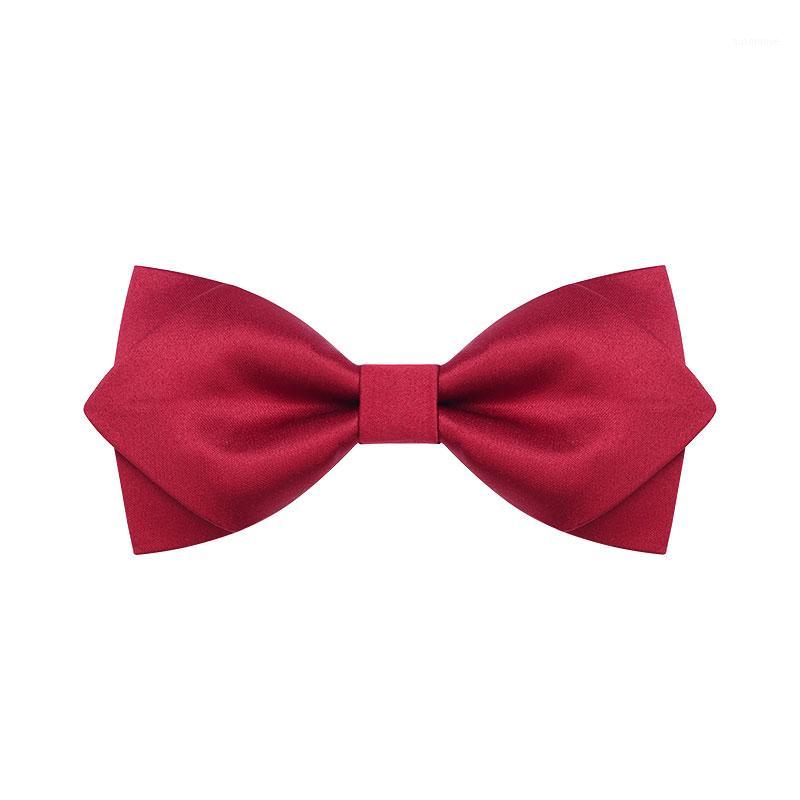 

2020 Brand New Fashion Men's Bow Ties Double Fabric Red Bowtie Banquet Wedding Bridegroom Party Host Butterfly Tie with Gift Box1