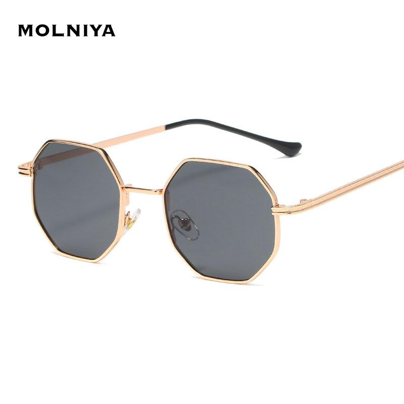 

Women Vintage Sunglasses Men Metal Gold Green Brown 2021 Male Octagonal Sun Glasses Ladies Polygon UV400