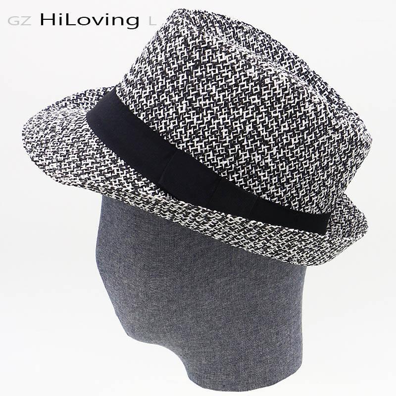 

GZHilovingL Panama Caps For Woman Top Hat Travel Cowboy Sun Caps 2020 New Fashion Summer men Fedora Hats Hip Hop Jazz Cap1, White