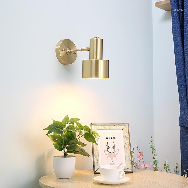 

Modern Nordic LED Wall Lights Fixtures Brass Copper Living Room Bathroom Light Mirror Vintage Wall Sconce Beside Lamp1