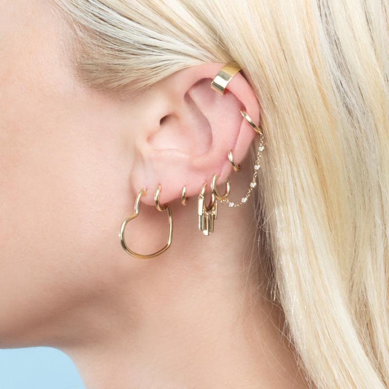 

1 piece tassel link chain 925 sterling silver earring gold vermeil bezel cz link chain Romantic women jewelry