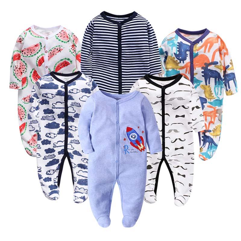 

6PCS/Lot Newbron winter Baby Rompers Long Sleeve set cotton baby junmpsuit girls ropa boy girl clothes, E456-001