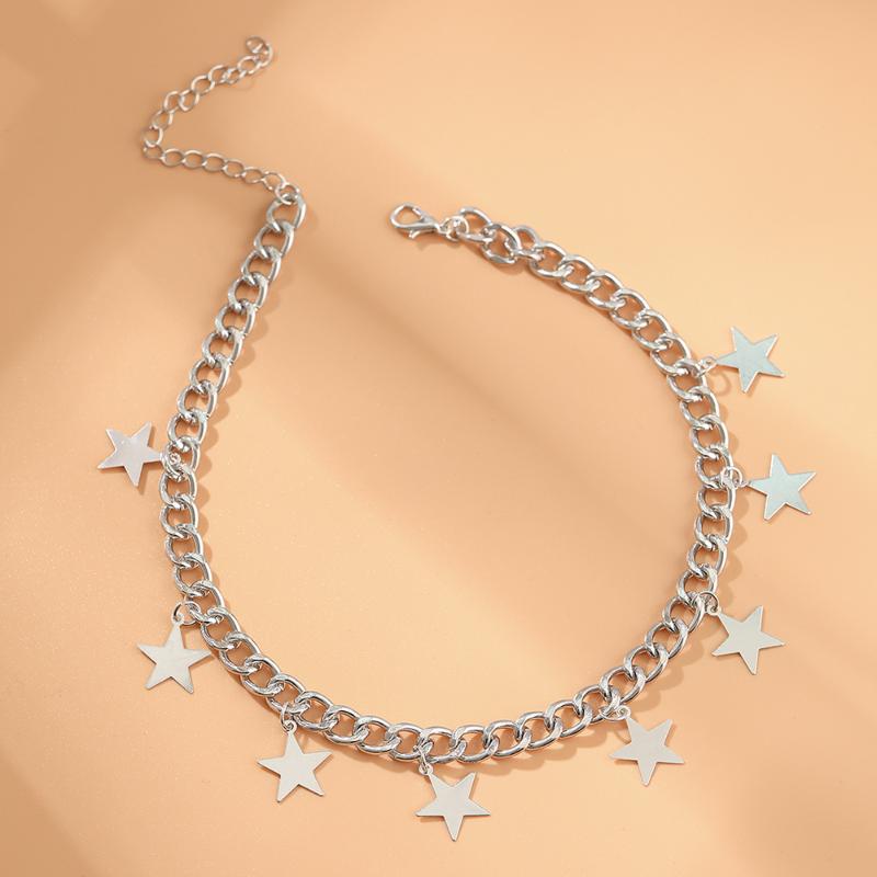 

New Arrivals Gold Metal Hip Hop Chunky Thick Miami Curb Cuban Star Punk Metal Choker Necklace for Women Chain Necklace Jewelry
