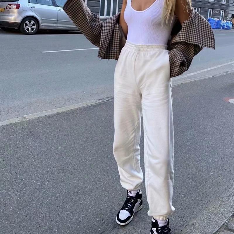 

2021 Winter Fashion Fleece Warm Sweatpants Women High Waist Solid Baggy Sport Trousers Casual Baggy Harem Pants Jogging Joggers1, Green