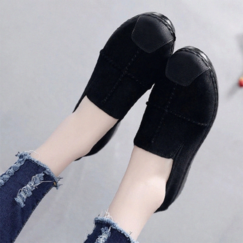 

Ladies Elastic Band Loafer Female Vintage 2020 Women Flats Woman Casual Slip On Women's Comfortable Shoes Plus Size #5h10