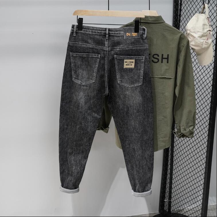 

2021 Autumn/winter New Korean Black Washing Water Loose Small Jean Foot Man DXIU