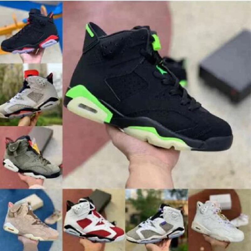 

High Quality Electric Green 6 6s Mens Basketball Shoes Flint Washed Denim Carmine Dmp Black Infrared British Khaki Tinker Oregon D lesvago, Color 37