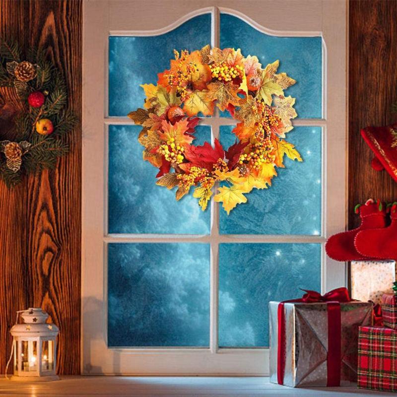 

Handmade Simulation Garlands Halloween Party Holiday Decor Fashion Wall Window Hanging Wreath for Shopping Mall Counter, As pic