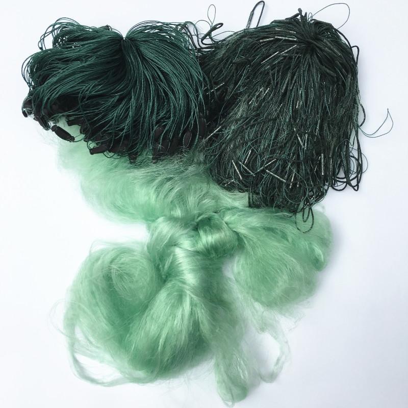 

depth 1.5m-2.0m 3 layer fishing net length 100m fishing network monofilament nylon net outdoor tool rede de pesca wrapped sinker1