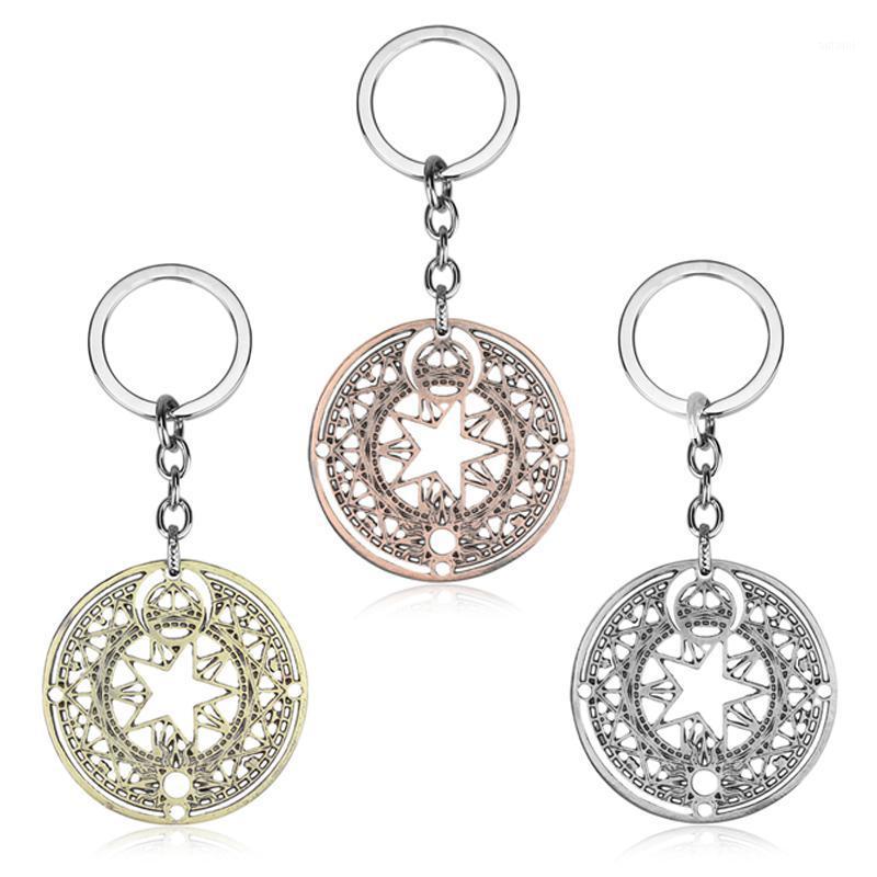 

Anime Cardcaptor Sakura Keychain Car Key Chain Magic Circle Key Ring Holder Pendant Chaveiro Men's Women Cosplay Accessories1