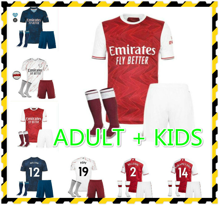 

TIERNEY MEN and kids 20 21 PEPE NICOLAS soccer jersey CEBALLOS HENRY football shirt 2020 2021 DAVID LUIZ maillot de foot Adult kit socks, 2020-21 3rd kit + patch