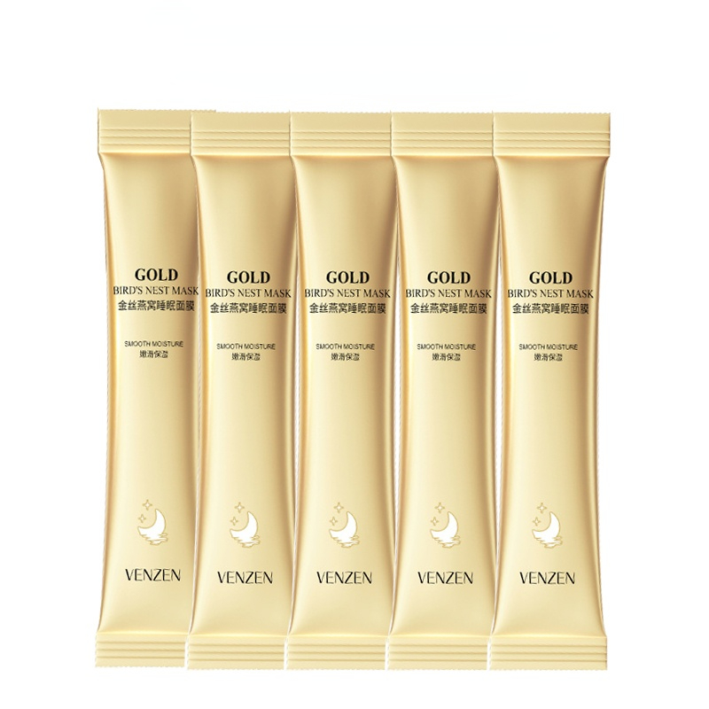 

5pcs/lot Golden Silk Bird's Nest Sleeping Mask Moisturizing and Hydrating Brightening Complexion Facial Mask Skin Care Products