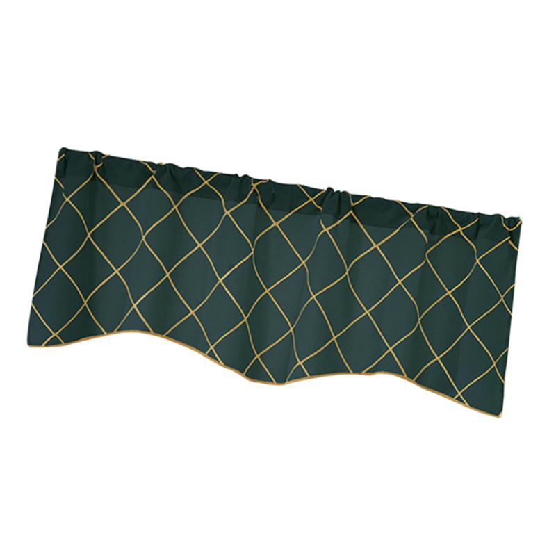 

Household Short Curtain Sector Curtain Window Short Curtains for Kitchen Bar Cabinet (Geometric Dark Green Embroidery, Picture 1 1