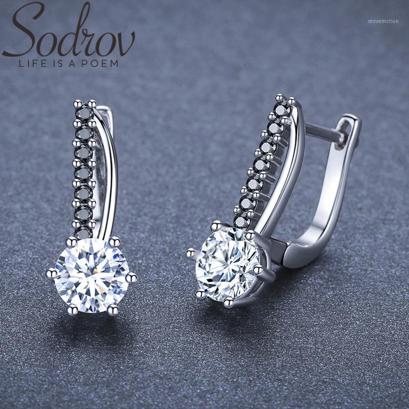 

SODROV Cute 925 Sterling Silver Jewelry Hoop Earrings for Women Boucle D'oreille Femme Bijoux II1191