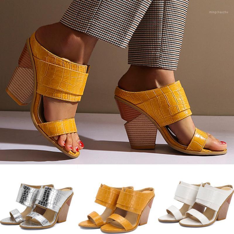 

SAGACE Women Fashion Summer Sandals Crocodile Letther Thick Bottom Super High Heels Open Toe Shoes Ladies Roman Sandals Slipper1, Silver