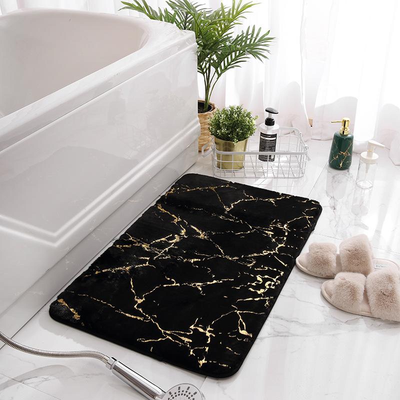 

Faux Fur Carpets Anon-Slip Mat In The Bathroom Bath Mat Absorbent Shower Bathroom Soft Tolite Floor Rug Home Decor