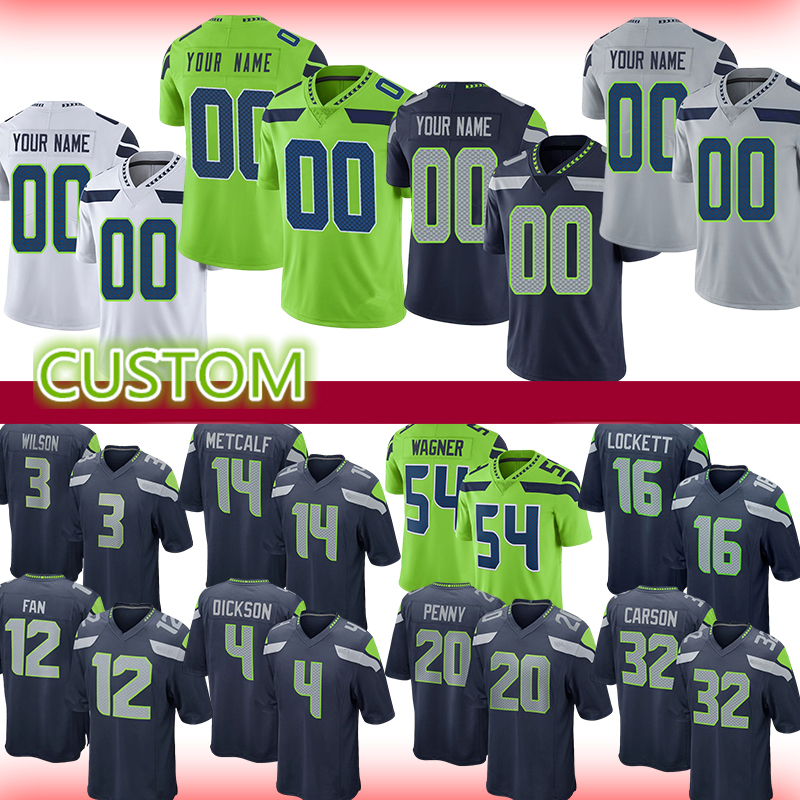 

Shaquem Griffin Chris Carson Custom Football Jersey Shaun Alexander Marshawn Lynch Greg Olsen Kenny Easley Russell Wilson Adams Metcalf, Mens 2020-haiying