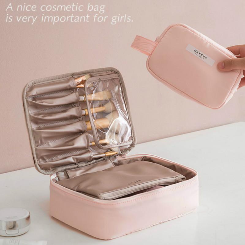 

Pink Storage Bag Large Slider Bags Reclosable Portable Travel Pockets Cosmetic Organizer Phone Charger Baggies OO50SN