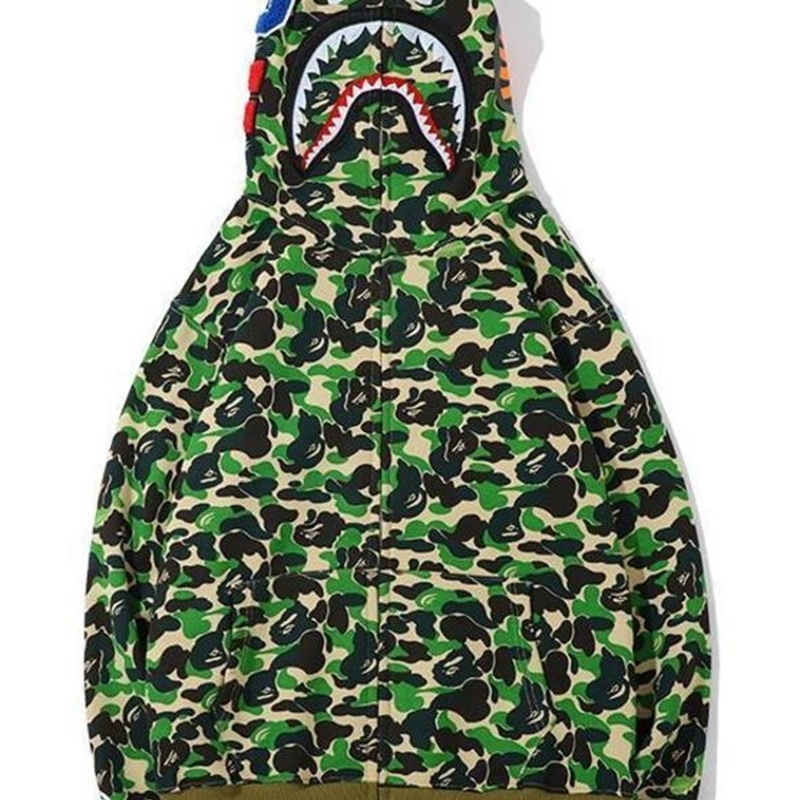 

19SS New pattern Hoodie Men' A Bathing AAPE Ape Shark Hooded Hoodie Coat Camo Full Zip Jacket Camouflage Hoodies X0USZQ69