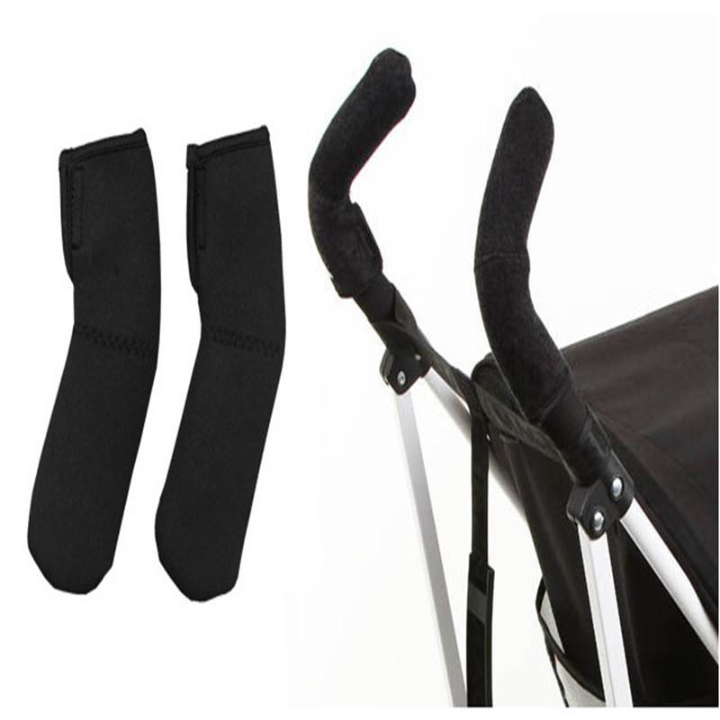 

2pcs/Set Black Baby Stroller Armrests Cover Pushchair Protection Cover Soft Handle Protector Case Baby Stroller Accessorie