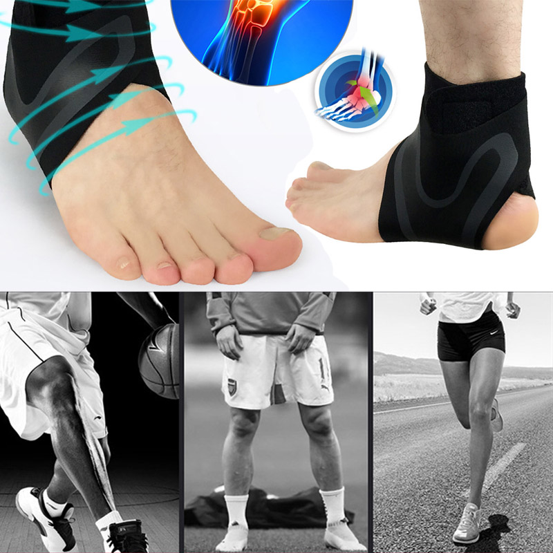 

1x Elastic Knee Ankle Foot Support Brace Joint Pain Injury Sprain Knee Protector, Black