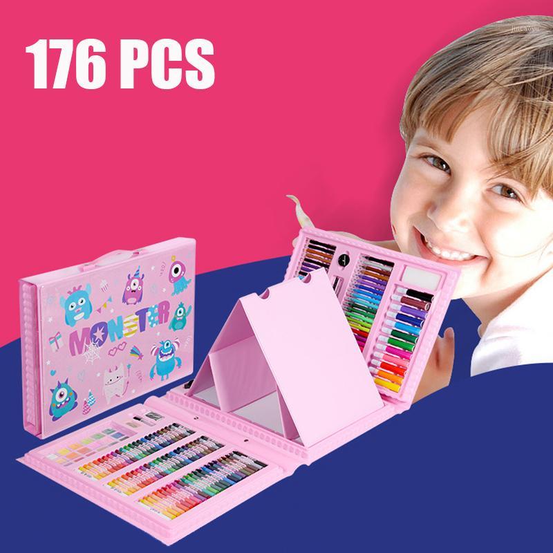 

176 PCS Watercolor Drawing Art Marker Brush Pen Set Children Painting Art Set Tools Kids For Gift Box Office Stationery Supplies1