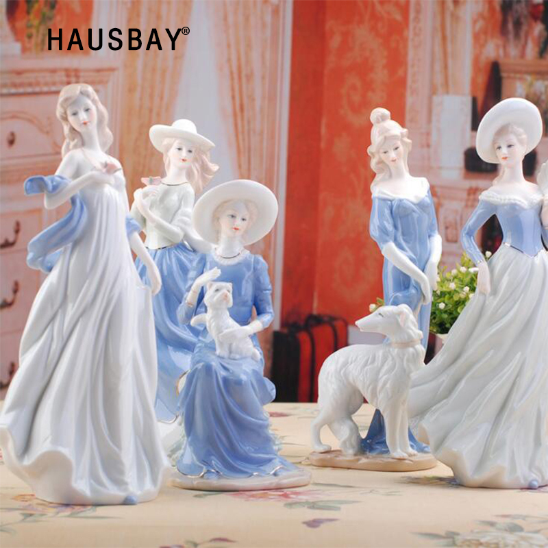 

High Grade Statue Ceramic Goddess Girls Lady Figurines Home Decor Crafts Room Decor Wedding Handicraft Ornament Porcelain 0510 Y200106