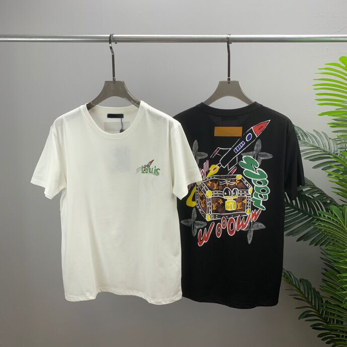 

2022ss Spring/Summer Trend Fashion Short Sleeve T-Shirt High Quality Jacquard Women's Men's Clothing Size m-xxxl Color Black and White 5940f