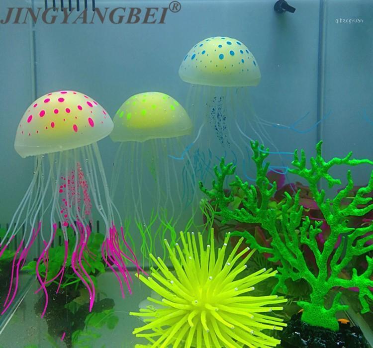 

Aquarium Fish Tank Luminous simulation jellyfish aquariums Ornament Decorations1