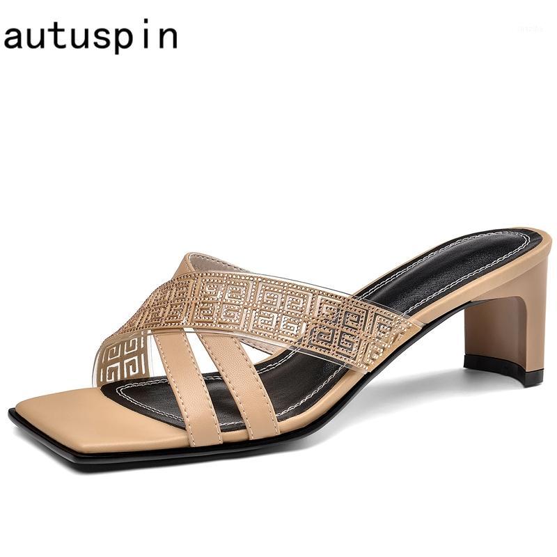 

Autumn New Women Casual Crystal Sandals 2020 Summer Slingbacks Low Slippers Ladies Elegant Party Prom Pink Shoes Woman 5cm Heels1, Brown