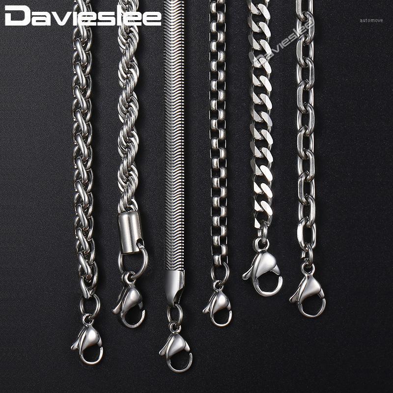 

Davieslee 5mm Necklaces For Men Silver Color Stainless Steel Mens Necklace Chain Curb Wheat Rolo Link 5mm 18-26inch LKNN21