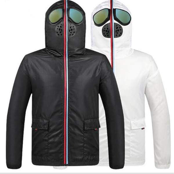 

Summer new men's skin clothing protective clothing glasses jacket space suit sun protection clothing couple clothes Outerwear Coats, Black