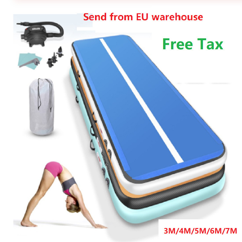 

Airtrack 3m 4m 5m 6m Air Track Inflatable Gymnastic Mattress Gym Tumble Floor Tumbling Mat Indoor air track fast shipping LJ201128, Green with pump