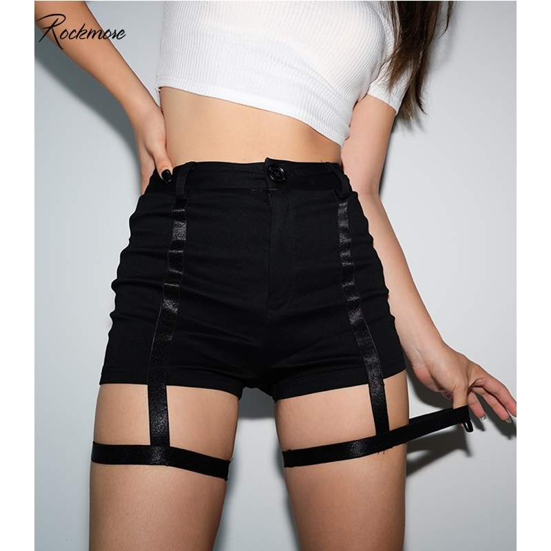 

Rockmore Gothic Zipper Mini Shorts Women Pockets Sexy Skinny Short Pants Femme Porno Bodycon Korea Shorts Streetwear Clubwear Y200512, Black