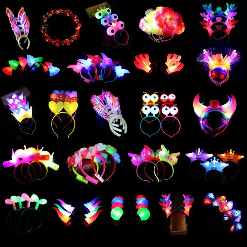 

1pcs LED Light Luminous Glow Headband Flashing Headdress Head Hair Band Hoop Toy Birthday Christmas Party Decor