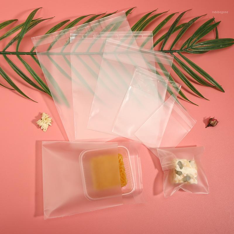 

100pcs/lot Snack Packaging Bag Homemade Baking Cookie Wrap Transparent matte Bags Party Biscuit Thicken Plastic Bag1
