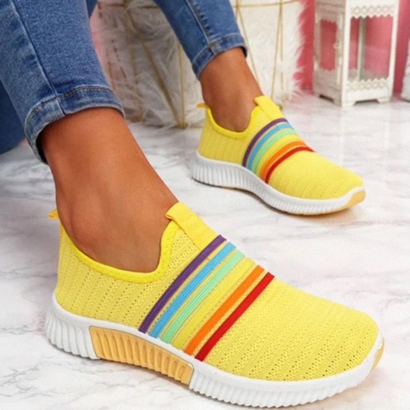 

New Women Causal Shoes Plus Size Fashion Sneakers Woman Flats Slip-on Shoes Ladies Loafers High Quality Spring Autumn Breathable #075i