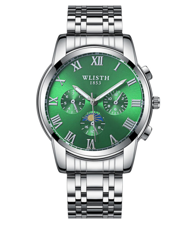 

Decorative three-eye men's classic steel band watch fashion big dial luminous watch