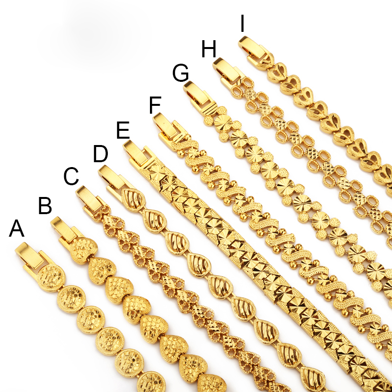 

Bracelet Trendy African Ethiopia 18K Plated Gold Color for Men Curb Cuban Chain Bracelets Women Luxury Gifts Dubai Jewelry gift, Black