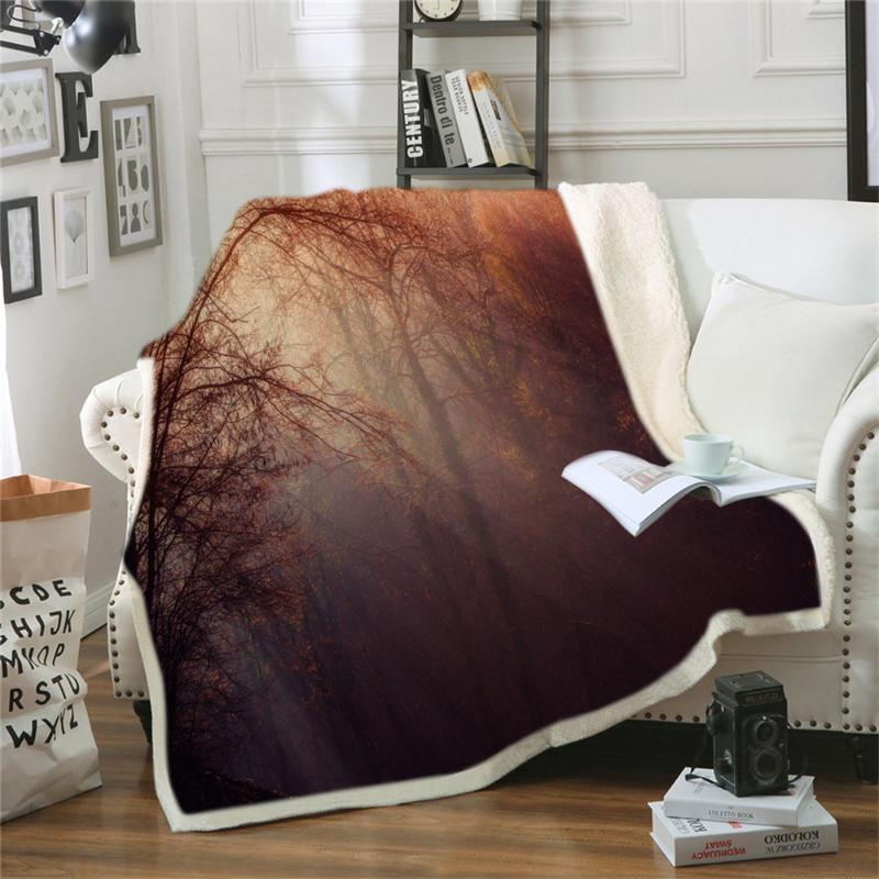 

Tree Blanket 3D Print Fashion Plush Soft Plush Bedding Portable Adults Office Quilts Girls Wearable Drop Ship